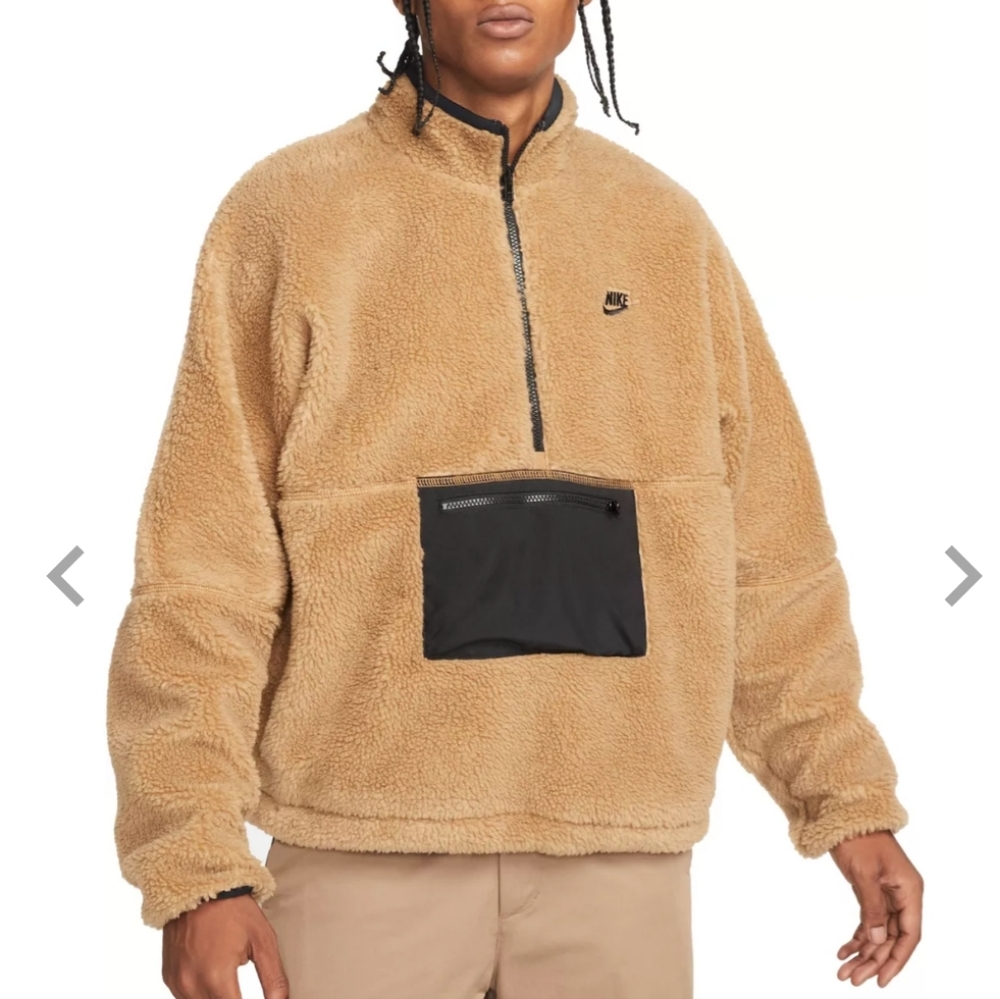 NWT Men's Nike sherpa 1/2 zip pullover